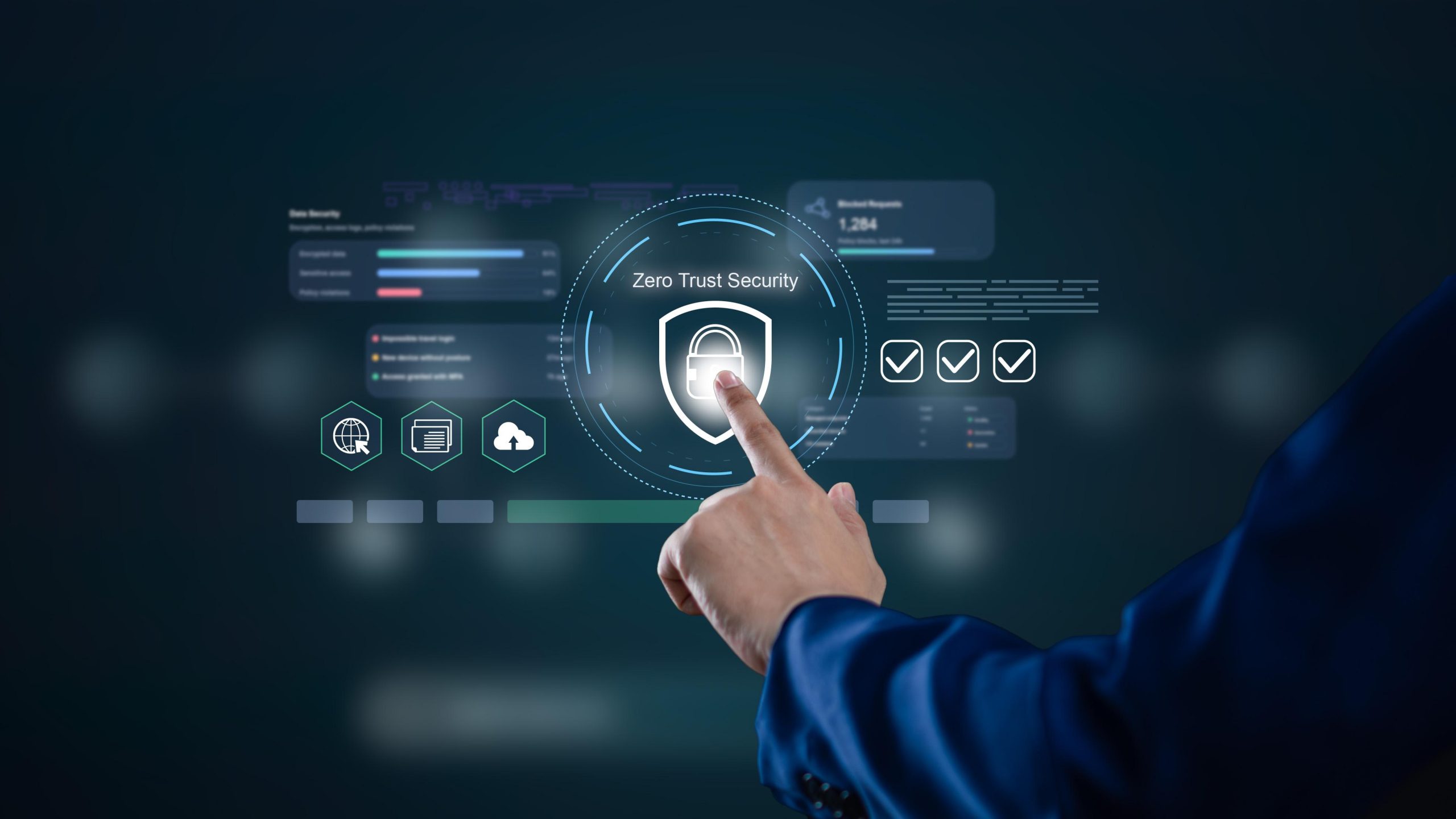 AI cybersecurity versus cyber threat concept showing digital globe split between secure and malicious sides