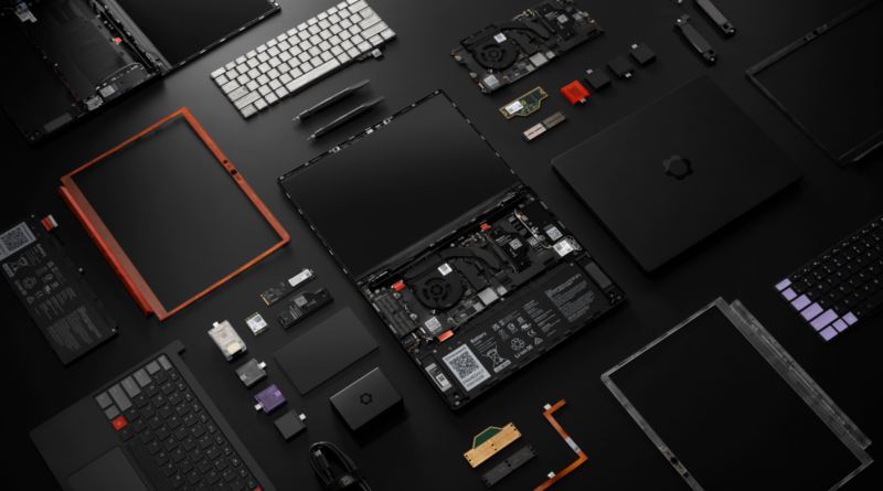 Framework Laptop 13 Pro modular internal components with upgradeable RAM SSD and battery