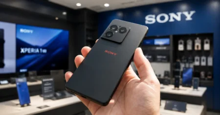 Sony Xperia 1 VIII: A Bold New Design, Smarter Camera, and the Most Daring Flagship Sony Has Made in Years Sony Xperia smartphone held in hand, showing premium rear design